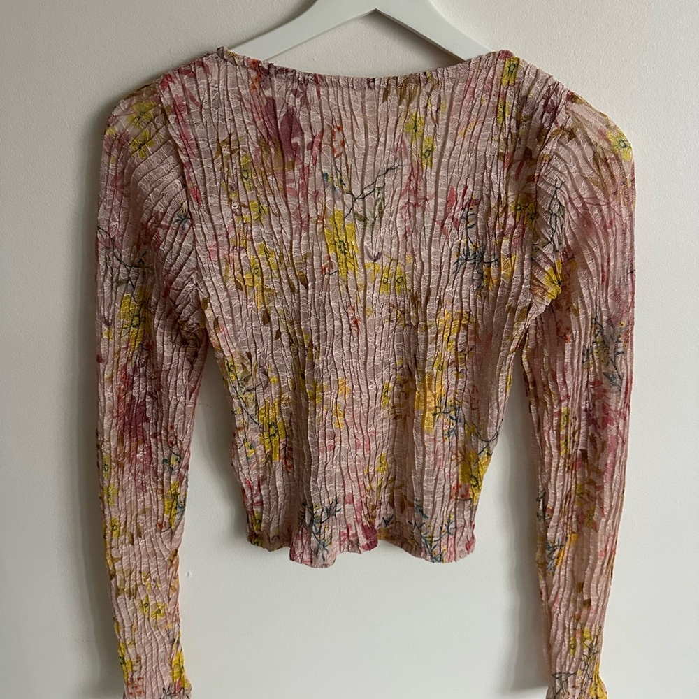 We The Free Sheer Floral Button Down Top - Picture 3 of 3